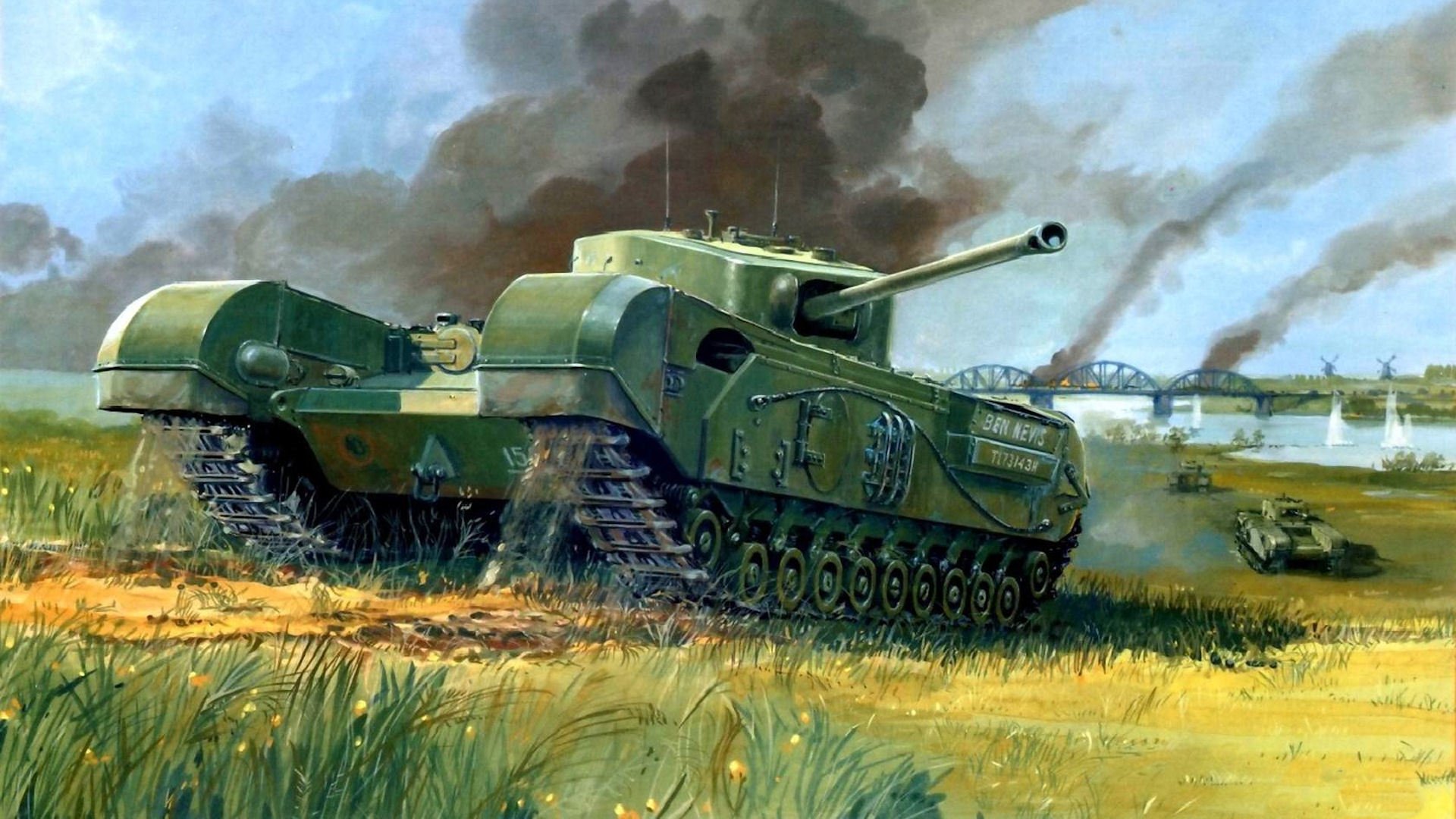 churchill tanque tanque de infantería mk iv puente guerra figura