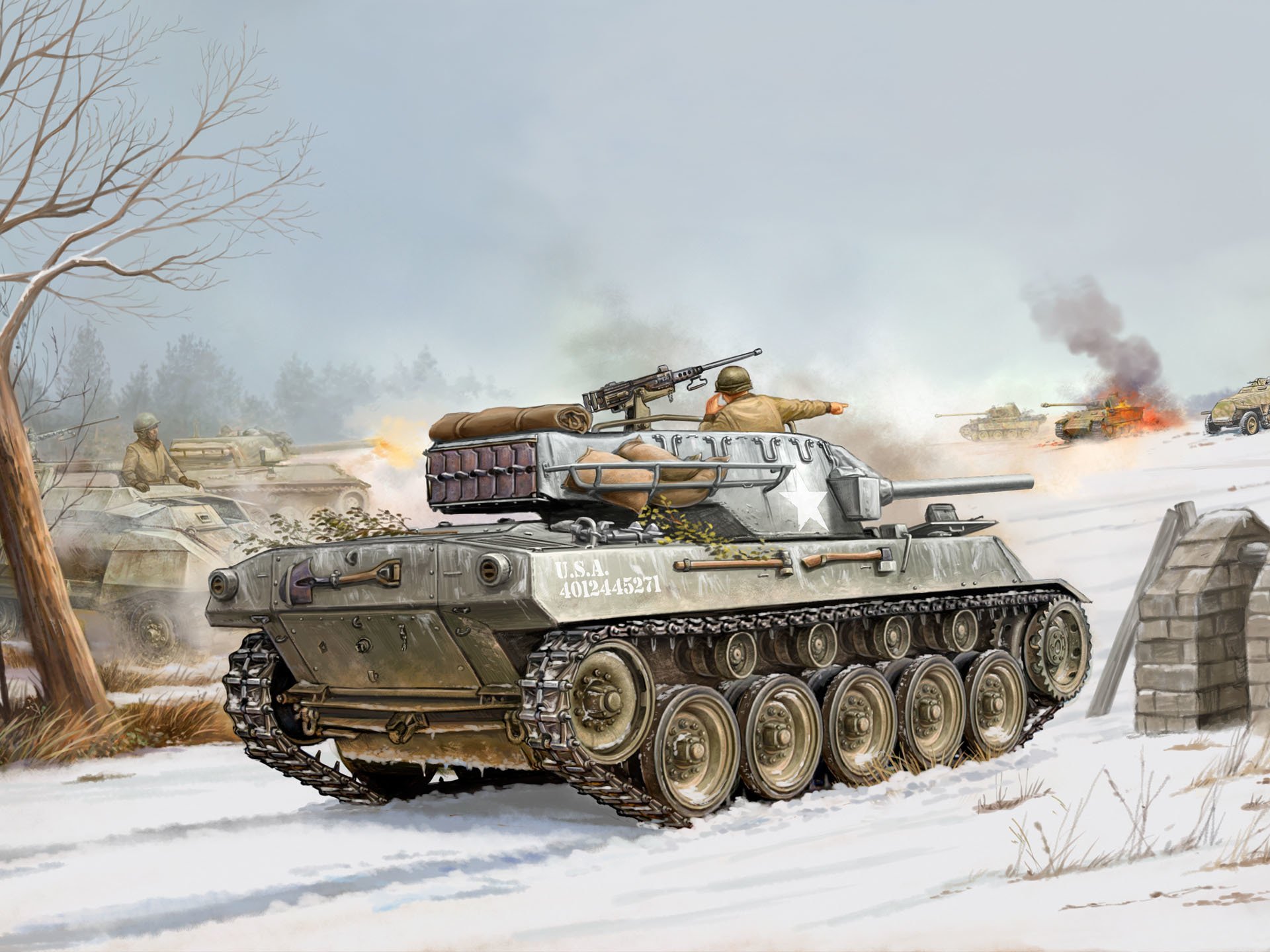 kunst zeichnung acs m18 hellket hellcat 76mm selbstfahrend kanone artillerie installation kämpfer panzer mit reduziert gepanzert geschützt aber hoch beweglichkeit usa ww2