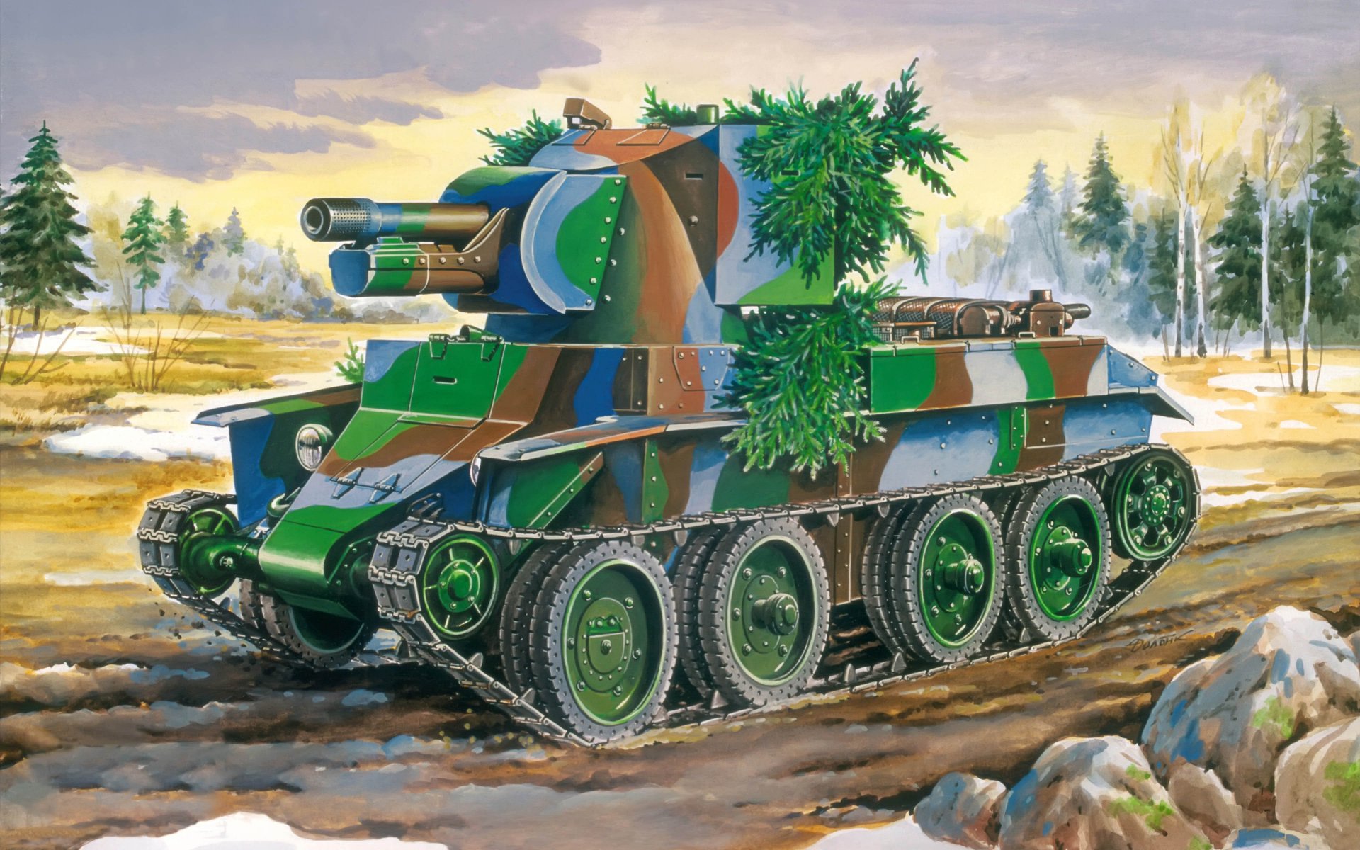 art tank sau bt-42 fińska broń szturmowa z okresu wojny radziecko-fińskiej 1941 1944 g. stworzona w 1942 roku na bazie zdobytego radzieckiego lekkiego czołgu bt-7 ii wojny światowej ww2