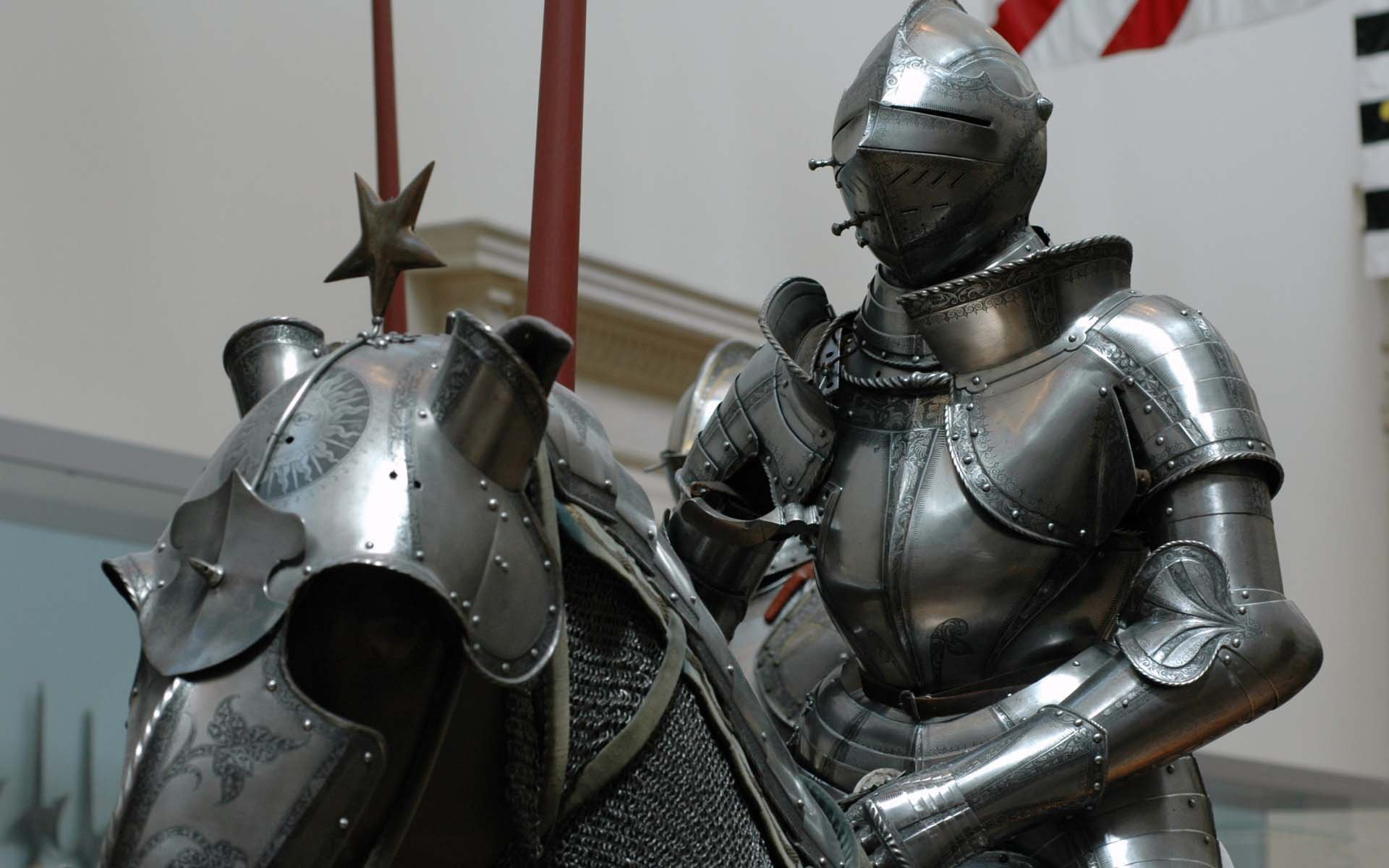 metropolitan musée de art quatre chevaux et chevaliers dans armure centre photo-fonds d écran montrant armure cavalier metropolitan fondé 1886 new york