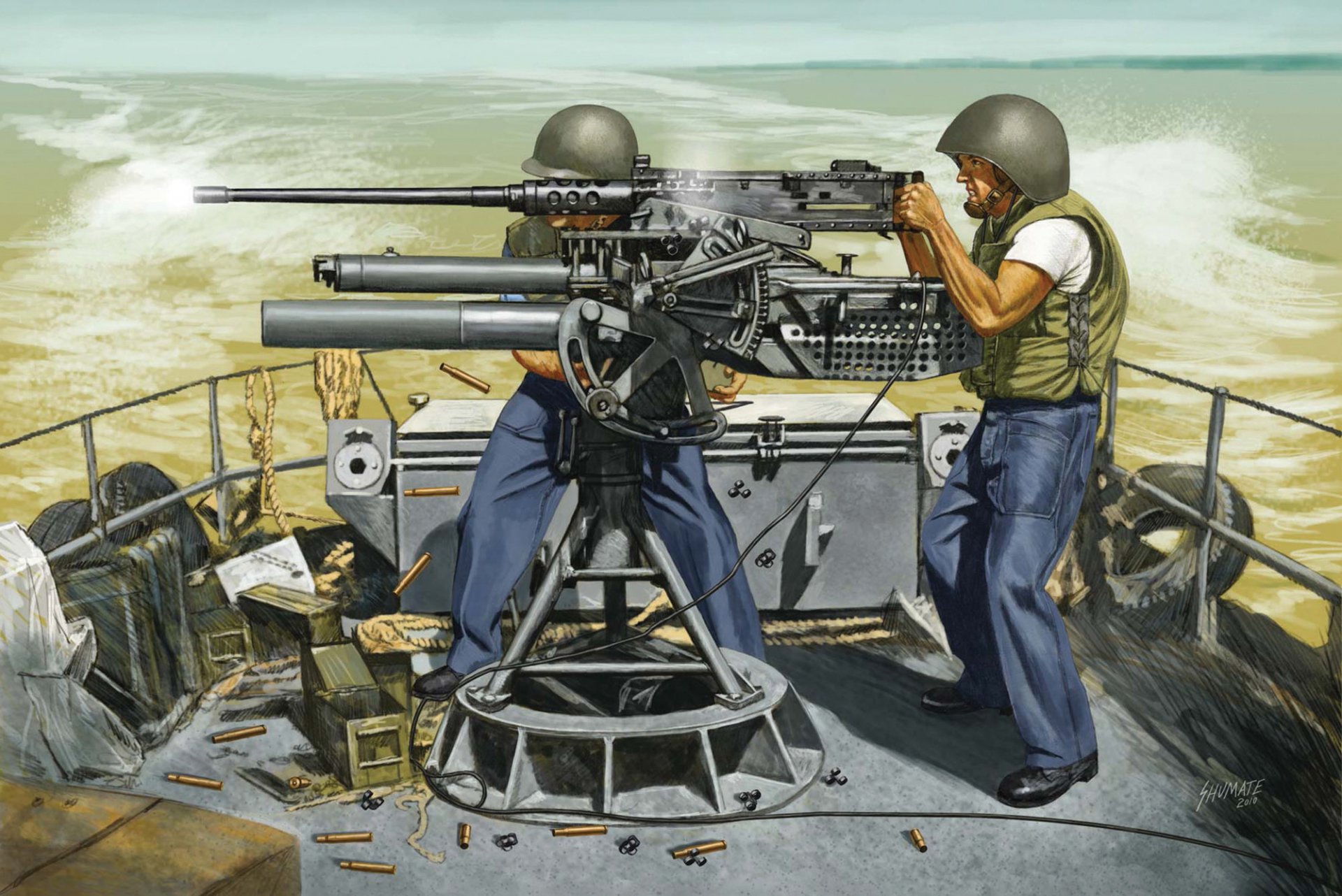 art soldiers marine infantry usa leads sighting fire from machine gun browning m2 machine gun 50 caliber easel systems browning artist johnny shumate