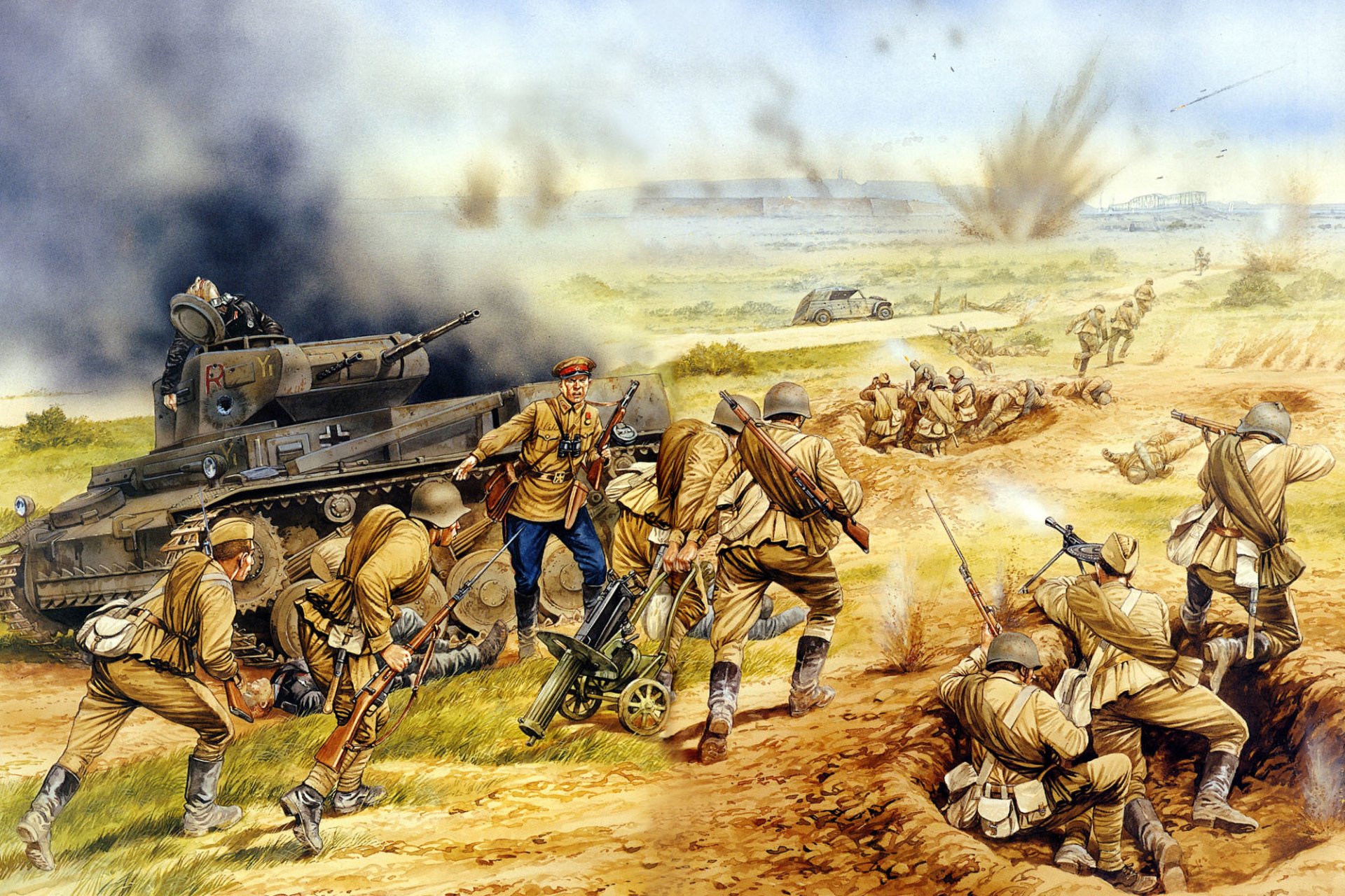 art soldats opération barbarossa 8e soviétique armée tente percer à travers panzer corps allemands juin 1941 seconde guerre mondiale ww2