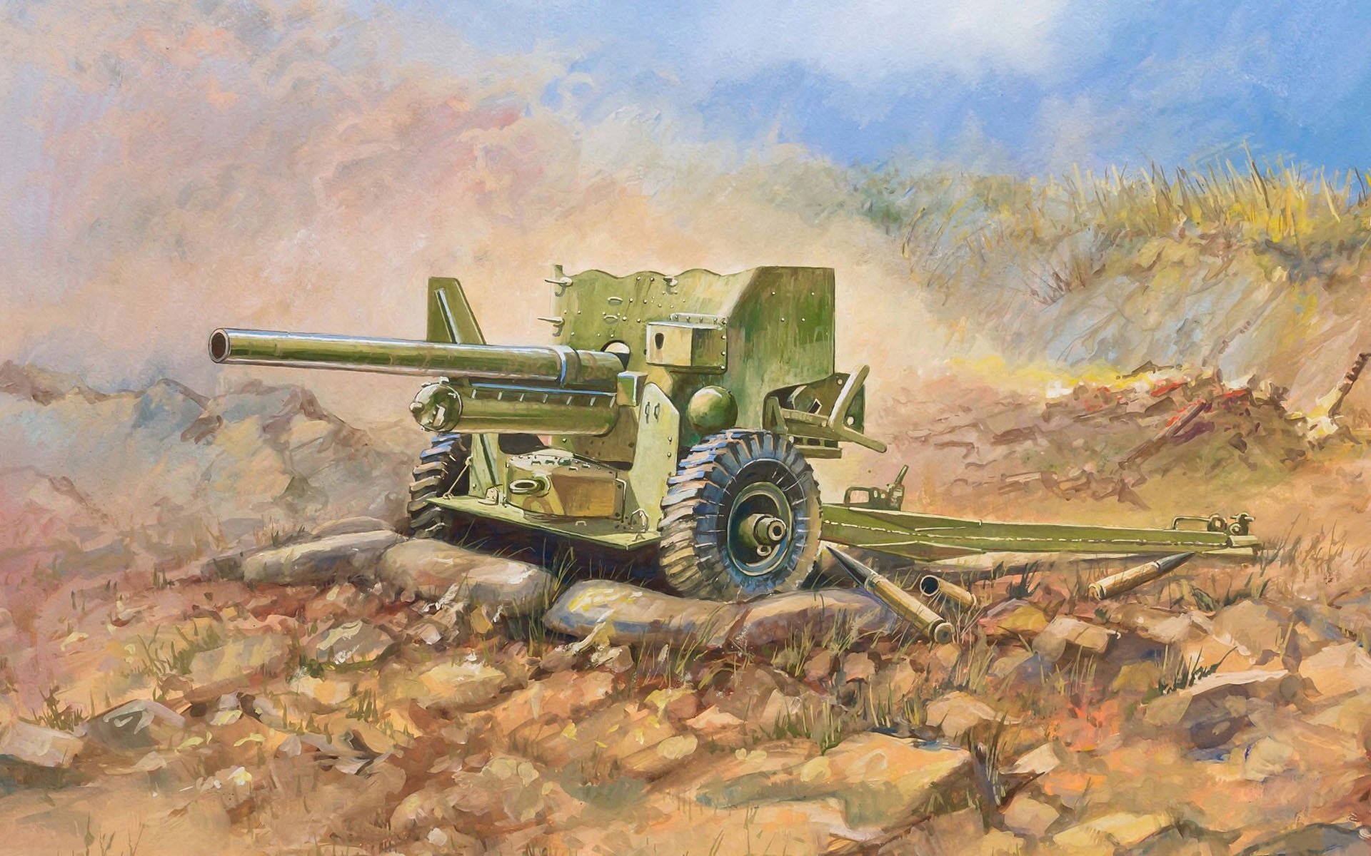 art británico antitanque cañón mk-ii 6-lb 57-mm adoptado en 1941 alta velocidad de disparo hasta 15 disparos minas incluso apareció 1942 pesado tanques tigre no había seguridad desde ella proyectiles tales armas entregadas por l