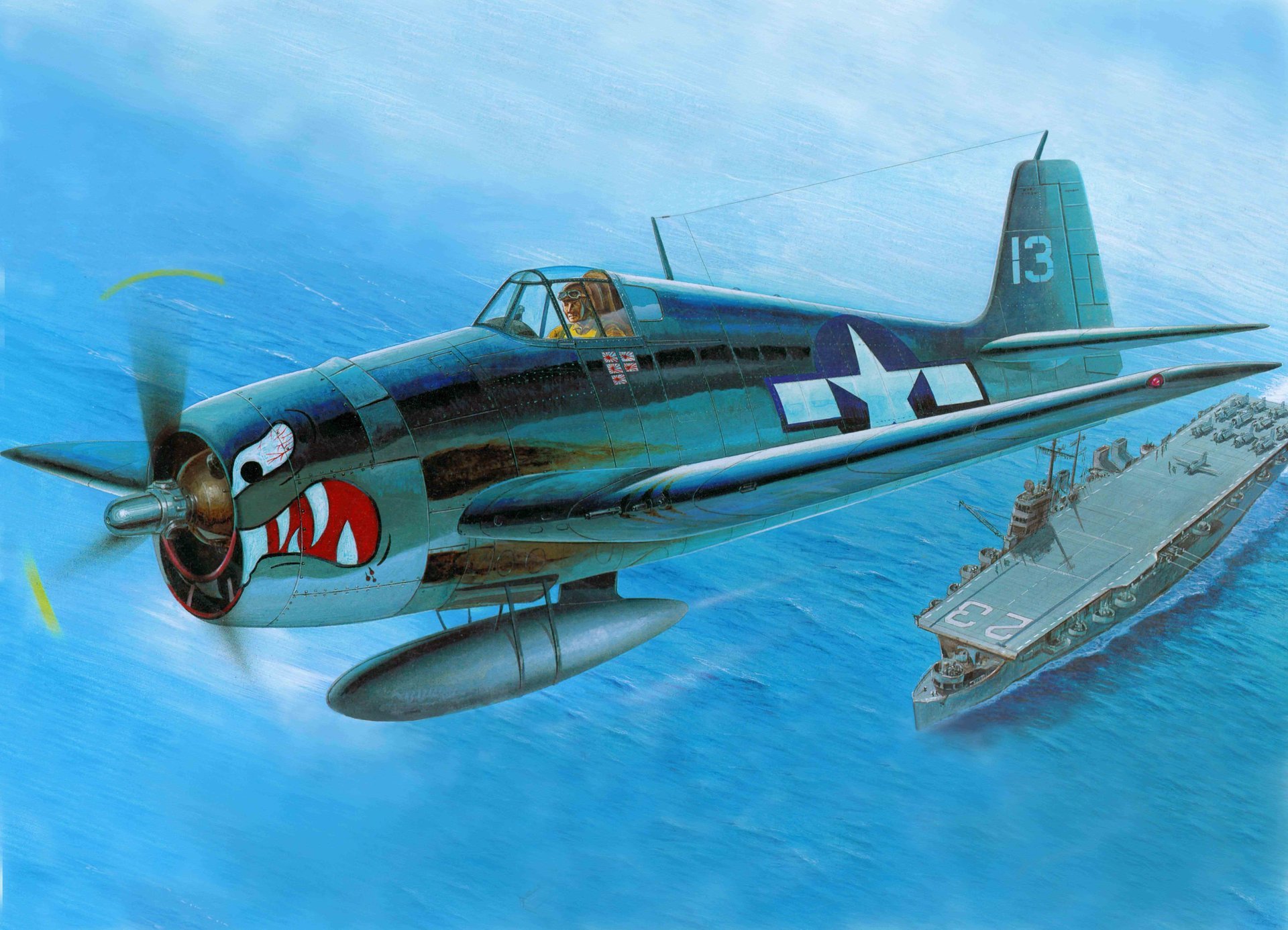 arte aereo grumman f6f-3 hellcat f6f-3 hellcat deck fighter stati uniti ww2