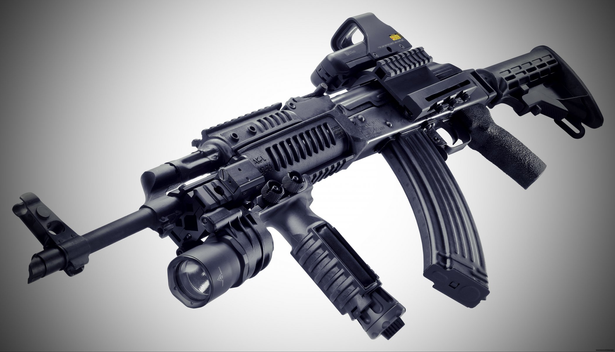 ak-47m mitrailleuse arme tuning rail picatinny