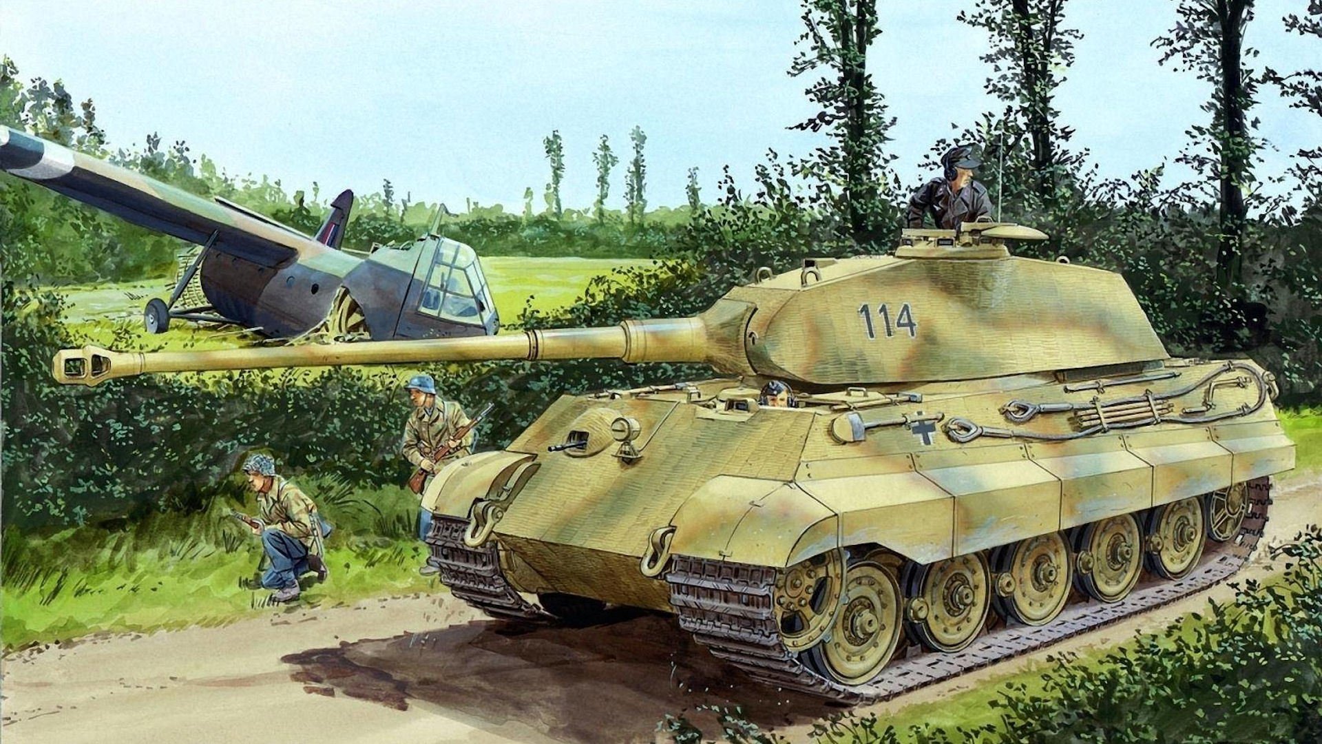 tigre ii panzerkampfwagen vi ausf . b tigre reale königstiger aliante disegno soldati tedeschi