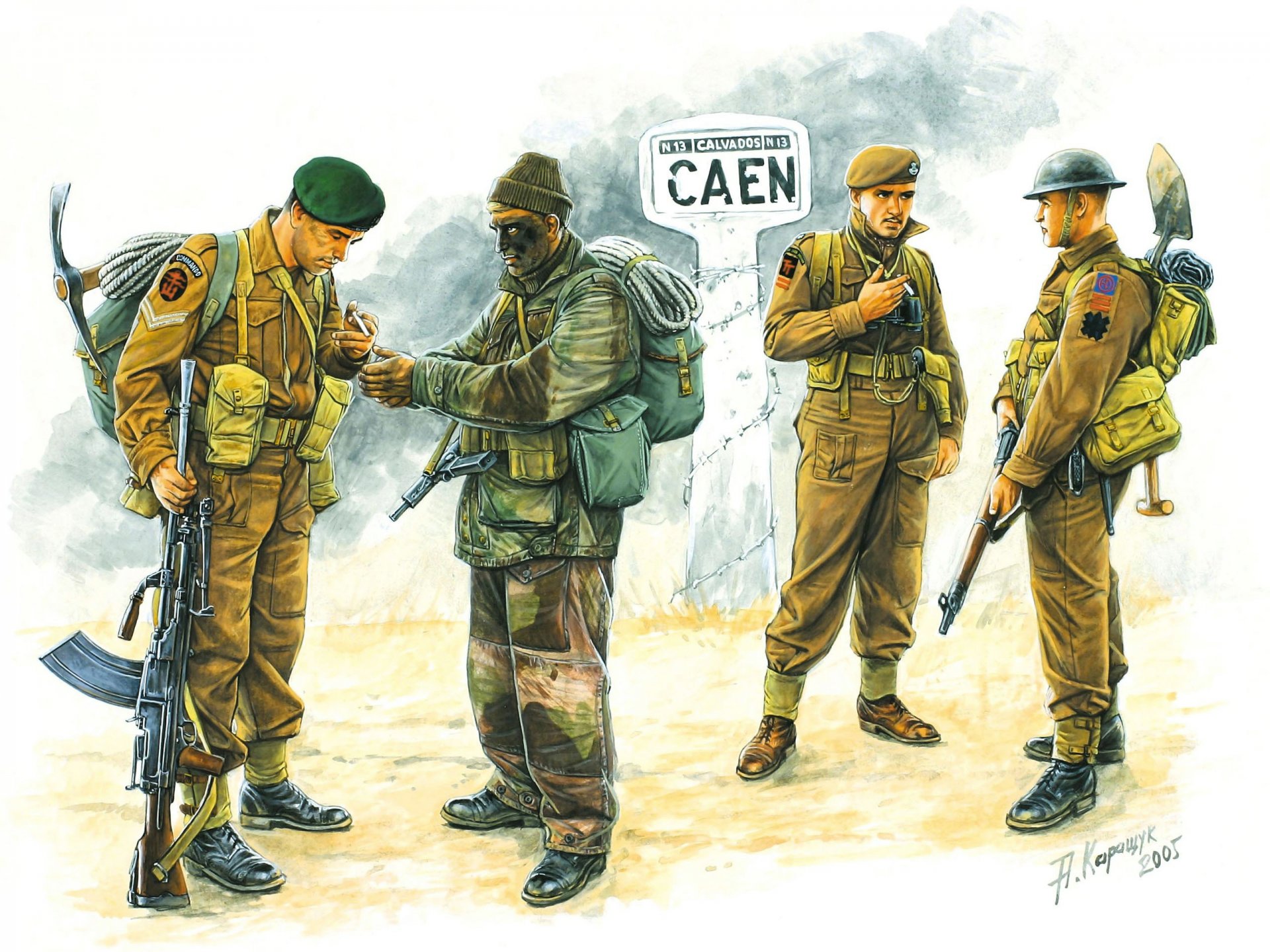 art men uk parachutists cannes ww2