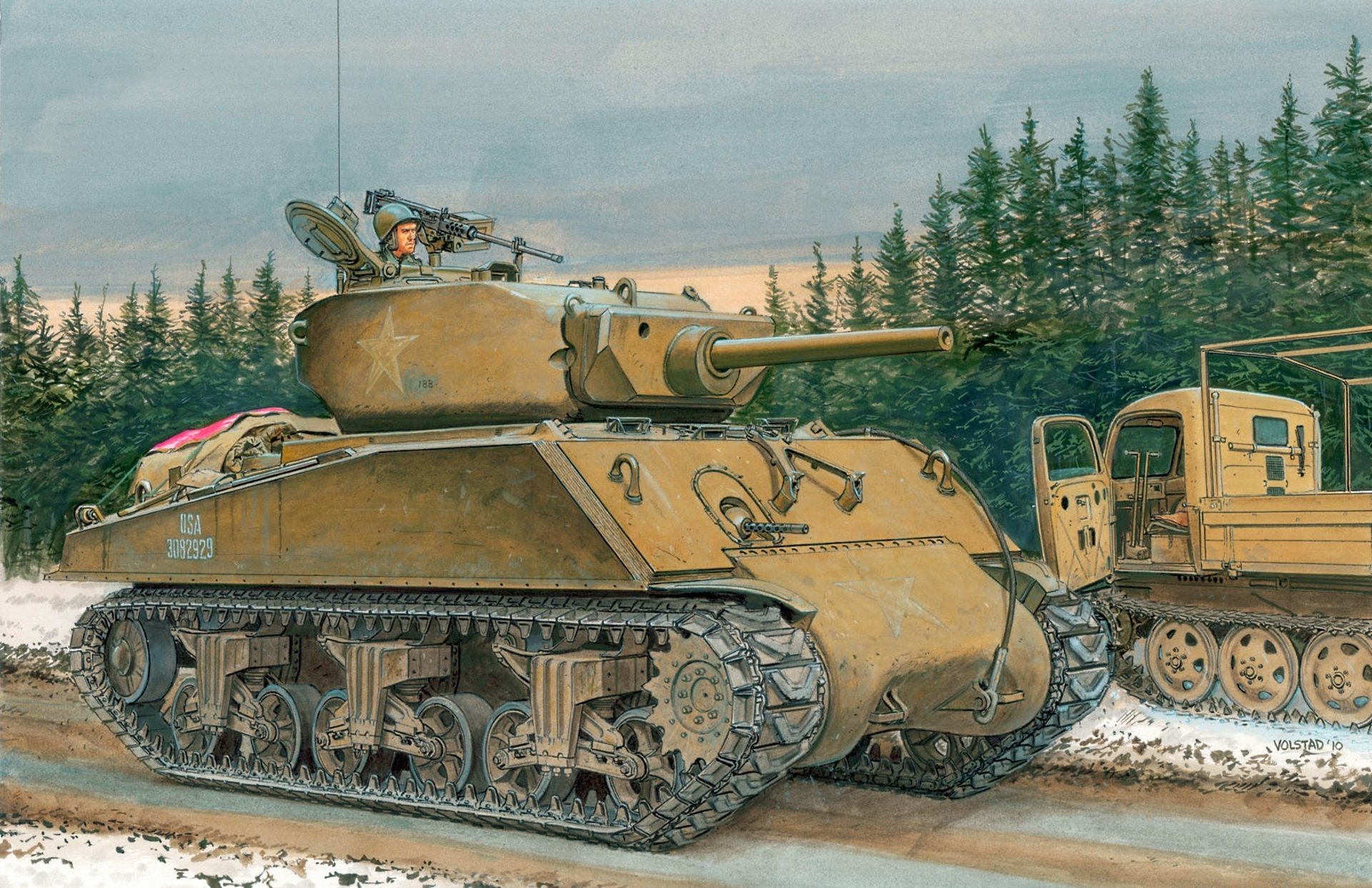 figura ron volstad tanque medio m4a3e2 sherman jumbo ee.uu. la segunda guerra mundial