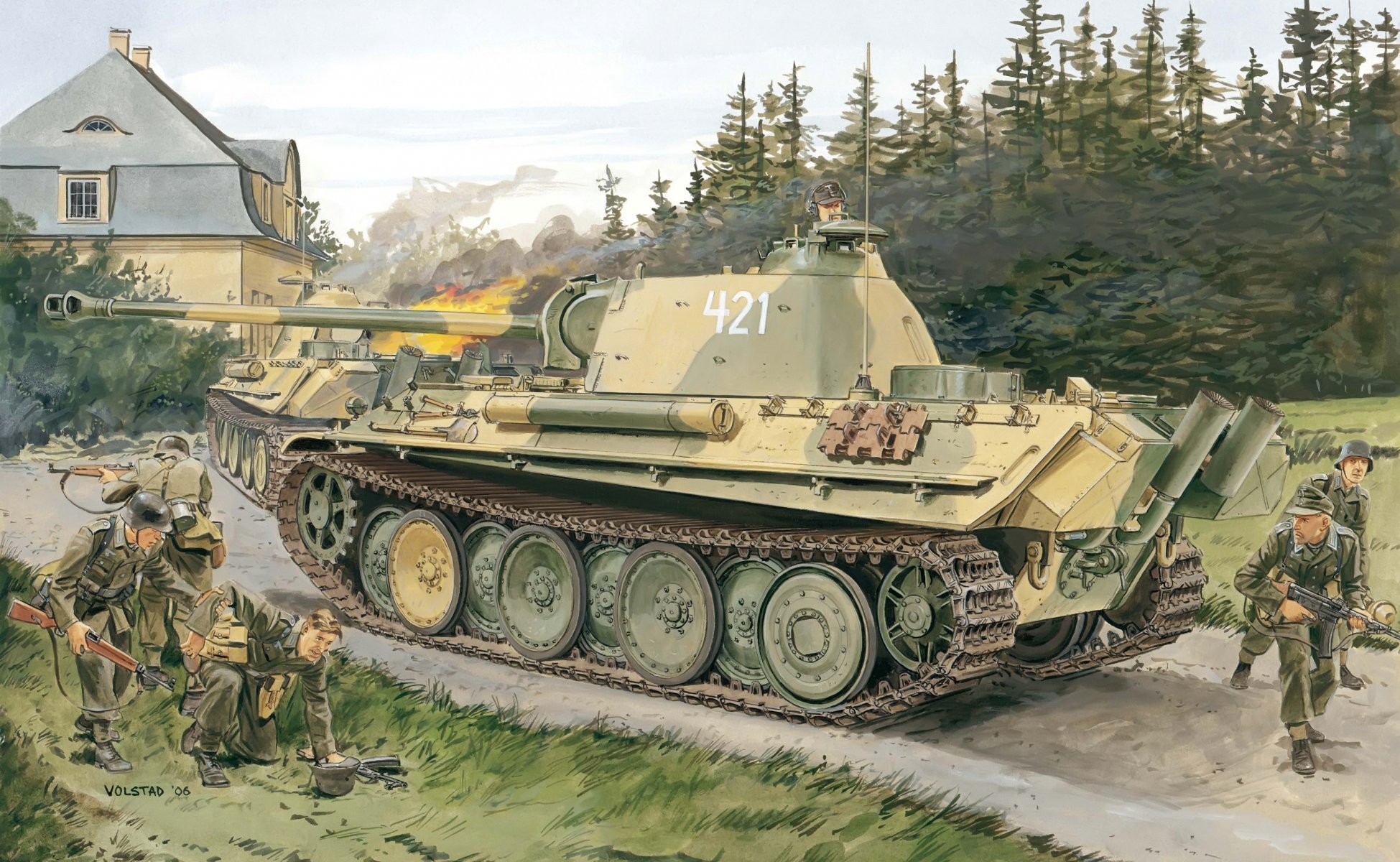 figure allemand char moyen-lourd panzerkampfwagen v pzkpfw v sd . kfz . 171 ausführung g ausf . g panthère modification tardive