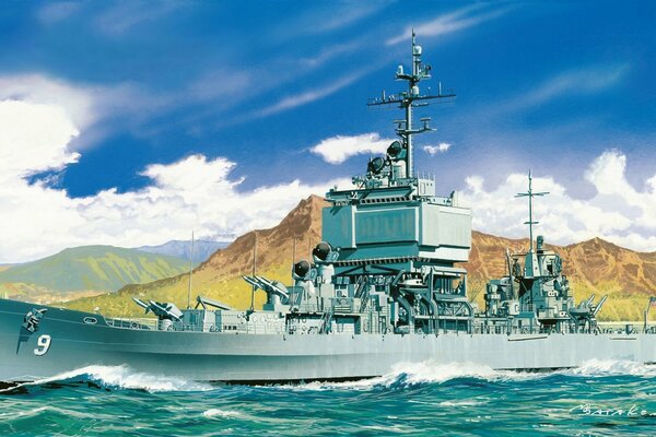 US Missile Cruiser art object