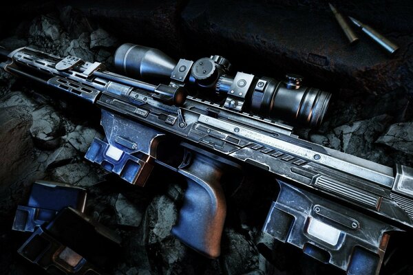 Sniper rifle DSR-50 black background