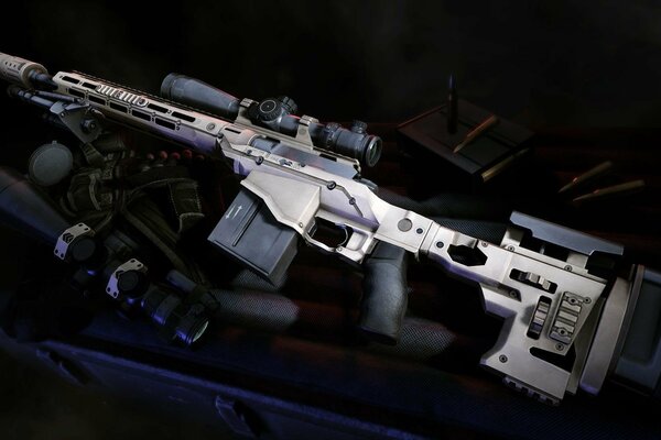 Sniper Katya rifle with silencer and sight