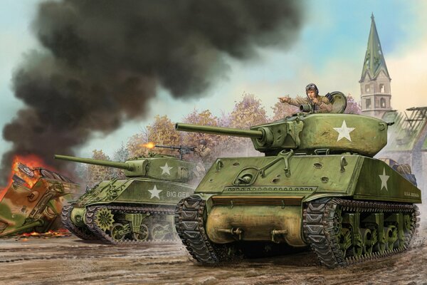 Tanque americano arte llama guerra
