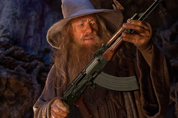 El humor de Gandalf con un Kalashnikov