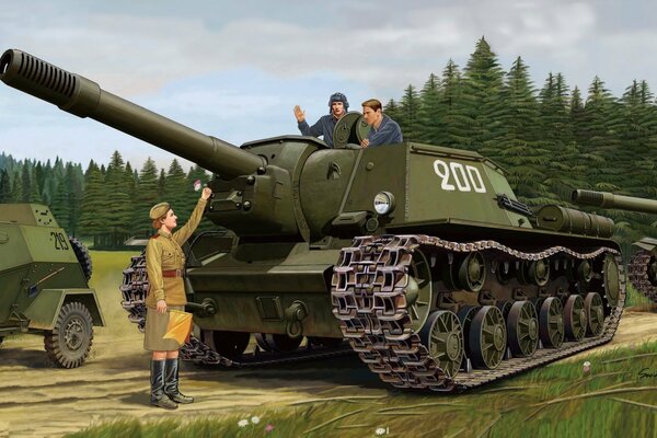 Disegno di artiglieria semovente Sovietica