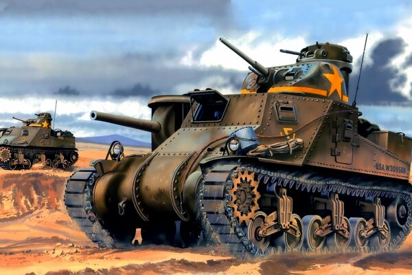 Figure medium tank USA m3 Lee in World War II