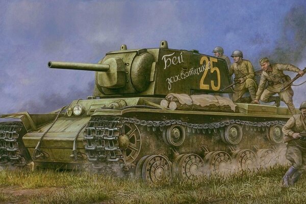 Dibujo de un tanque de infantería Soviética