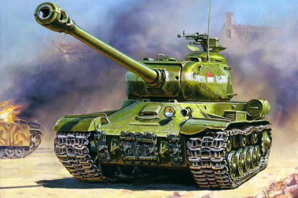 Tanque soviético is-2 con calibre de pistola 122mm