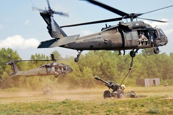 Helicopter landing exercises in New York