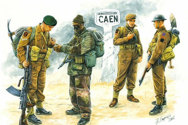 Изображение с британскими солдатами парашютистами