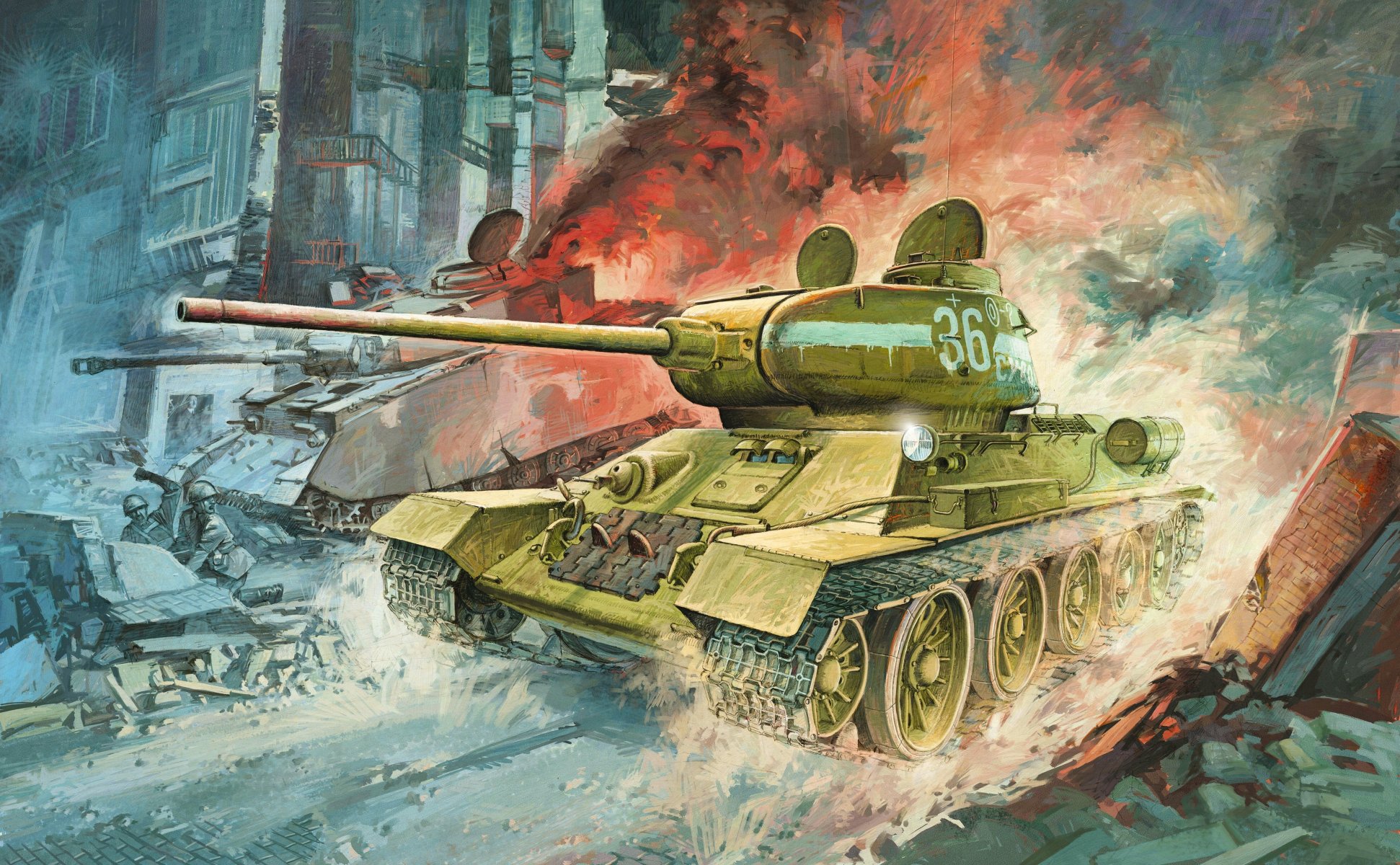 picture medium tank t-34/85 red army