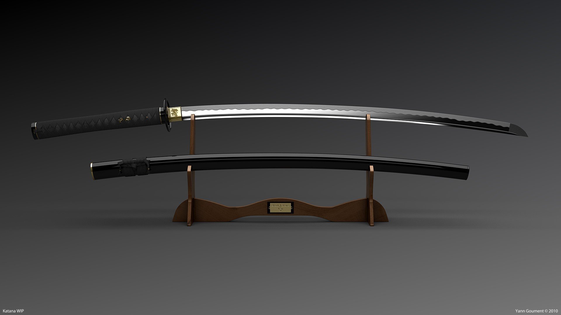 arme katana épée noir