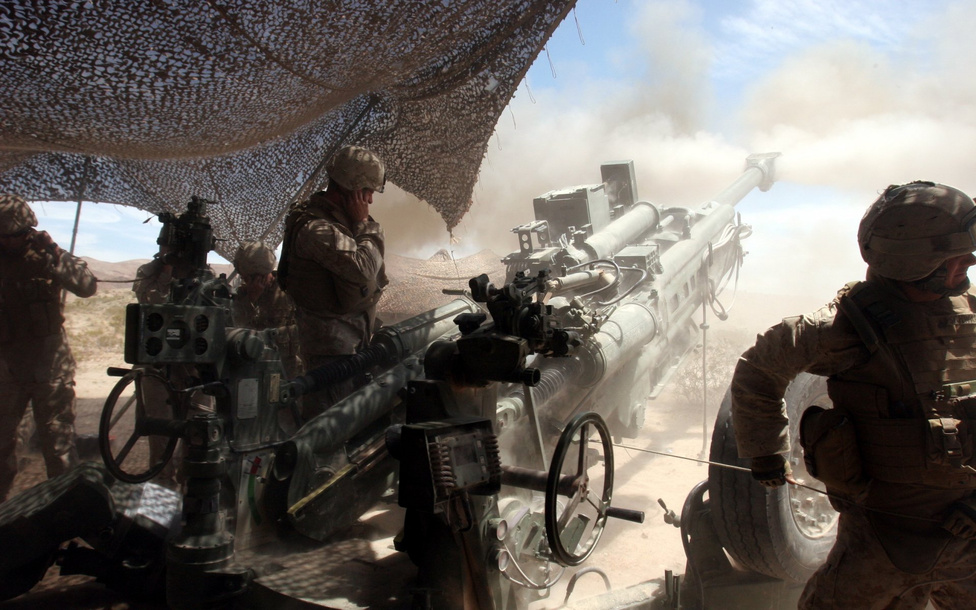 obusier soldats guerre armes