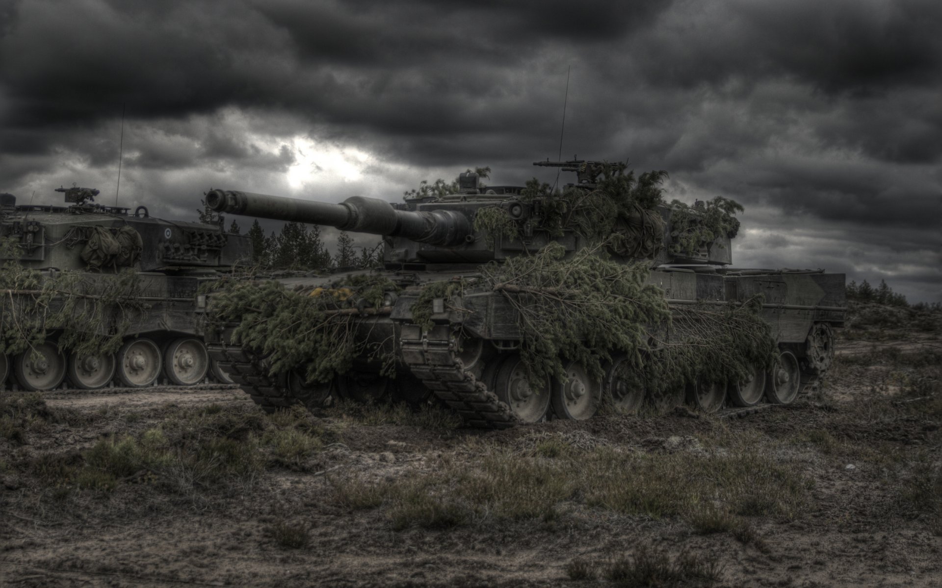 tank leopard2 camouflage bad weather