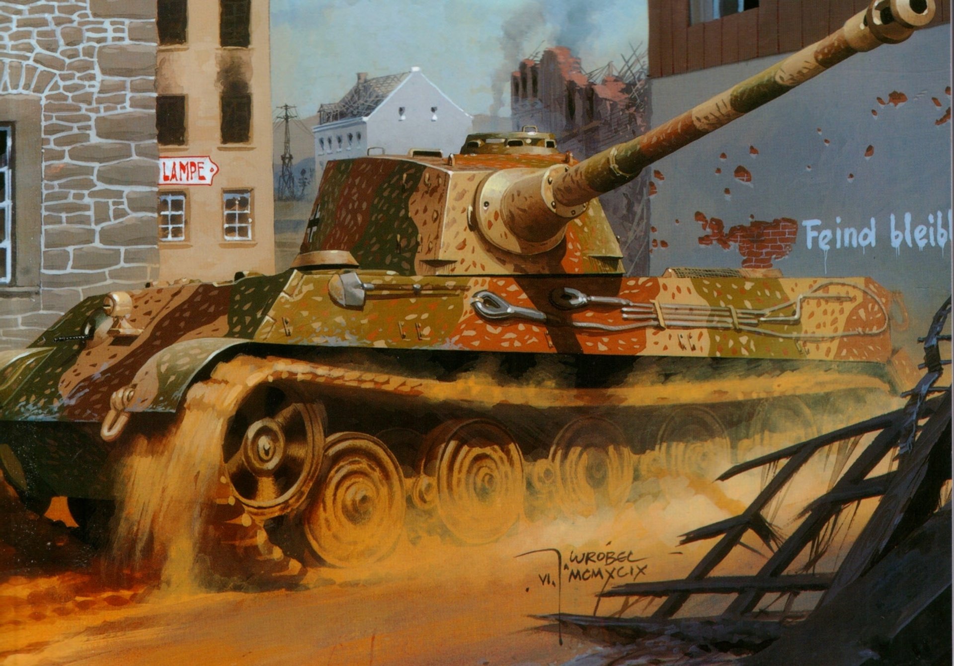 dessin vroubel sd . kfz . 182 pzkpfw vi ausf . b tigre ii königstiger tigre royal tigre 2 allemands seconde guerre mondiale