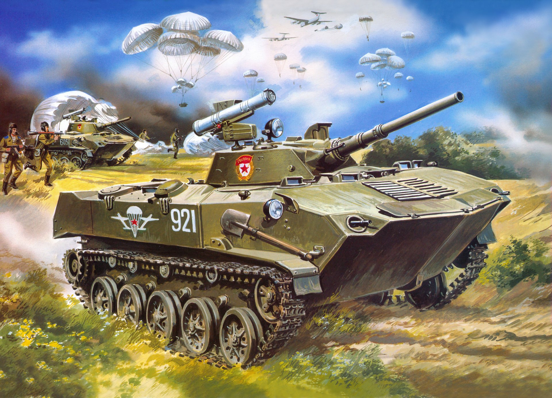 picture airborne combat vehicle bmp-1 airborne marines soviet union