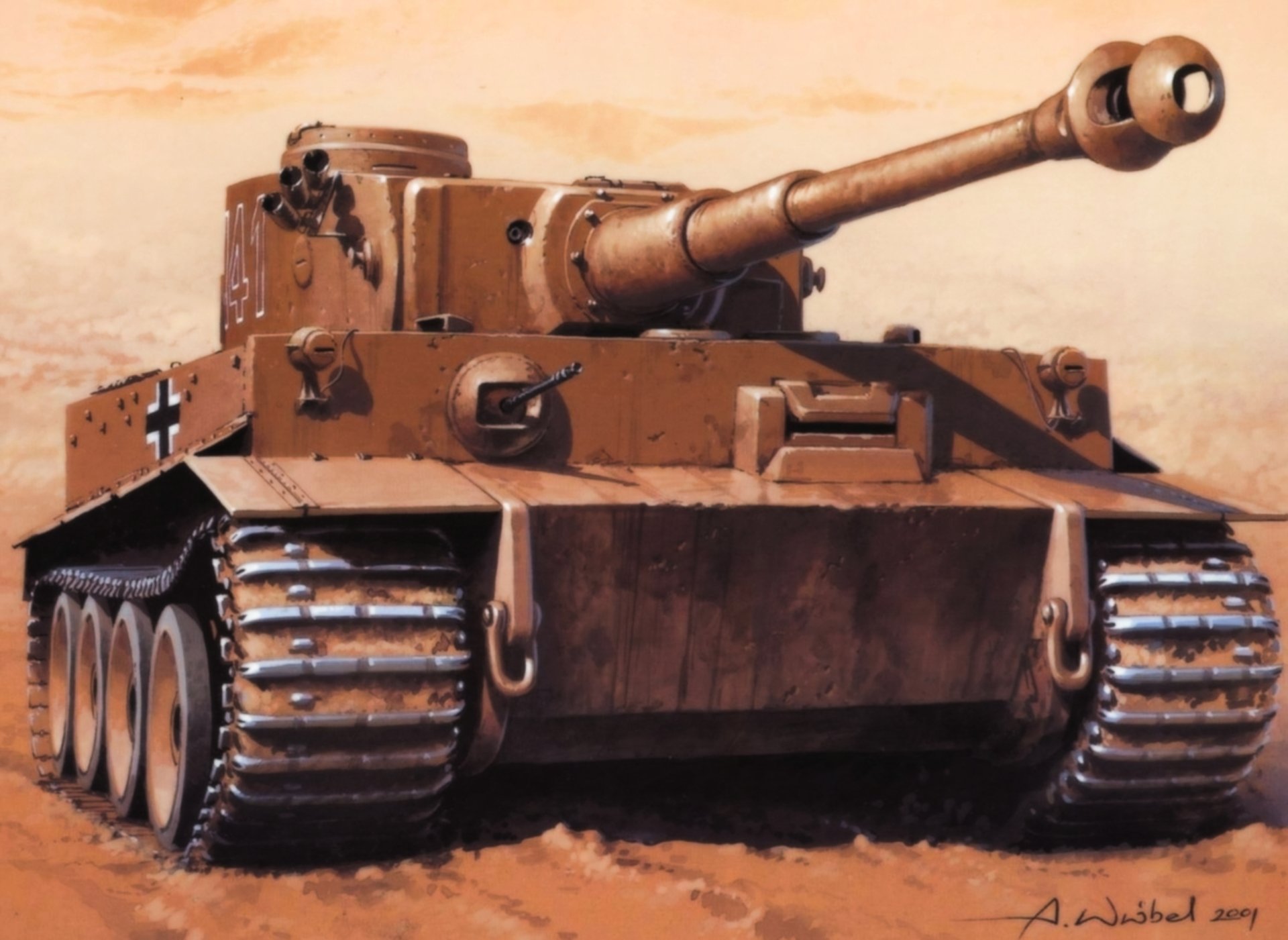 zeichnung wrubel sdkfz 181 pzkpfw vi tiger 1 tiger wehrmacht deutsche