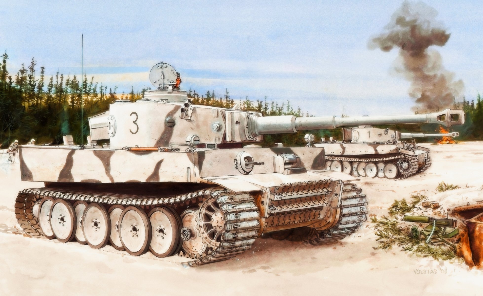 picture ron volstad winter tiger pzkpw vi sdkfz 181 aust.h1 502 battalion lake ladoga eastern front february 1943 wehrmacht the germans world