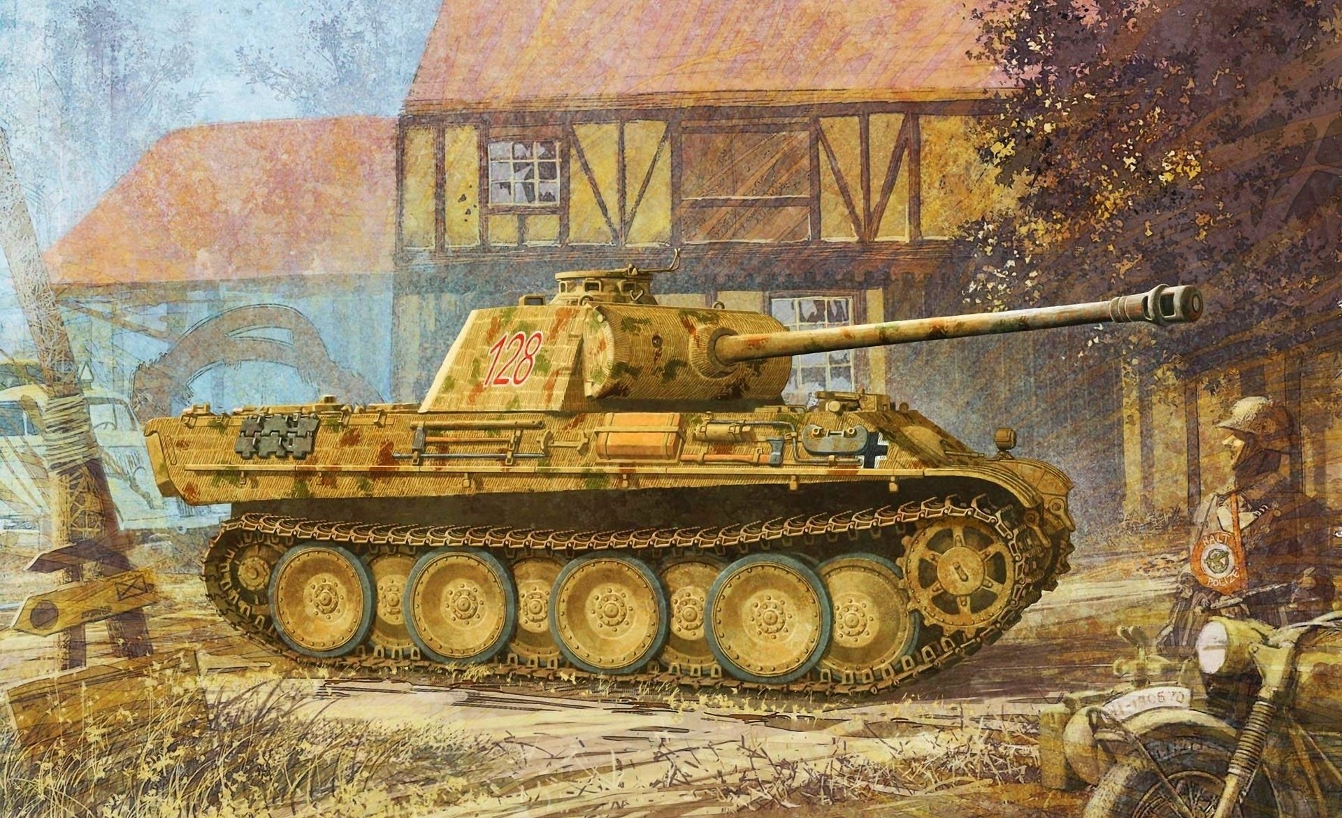 figura tanque medio sd.kfz . 171 pantera pzkpfw v wehrmacht alemanes segunda guerra mundial