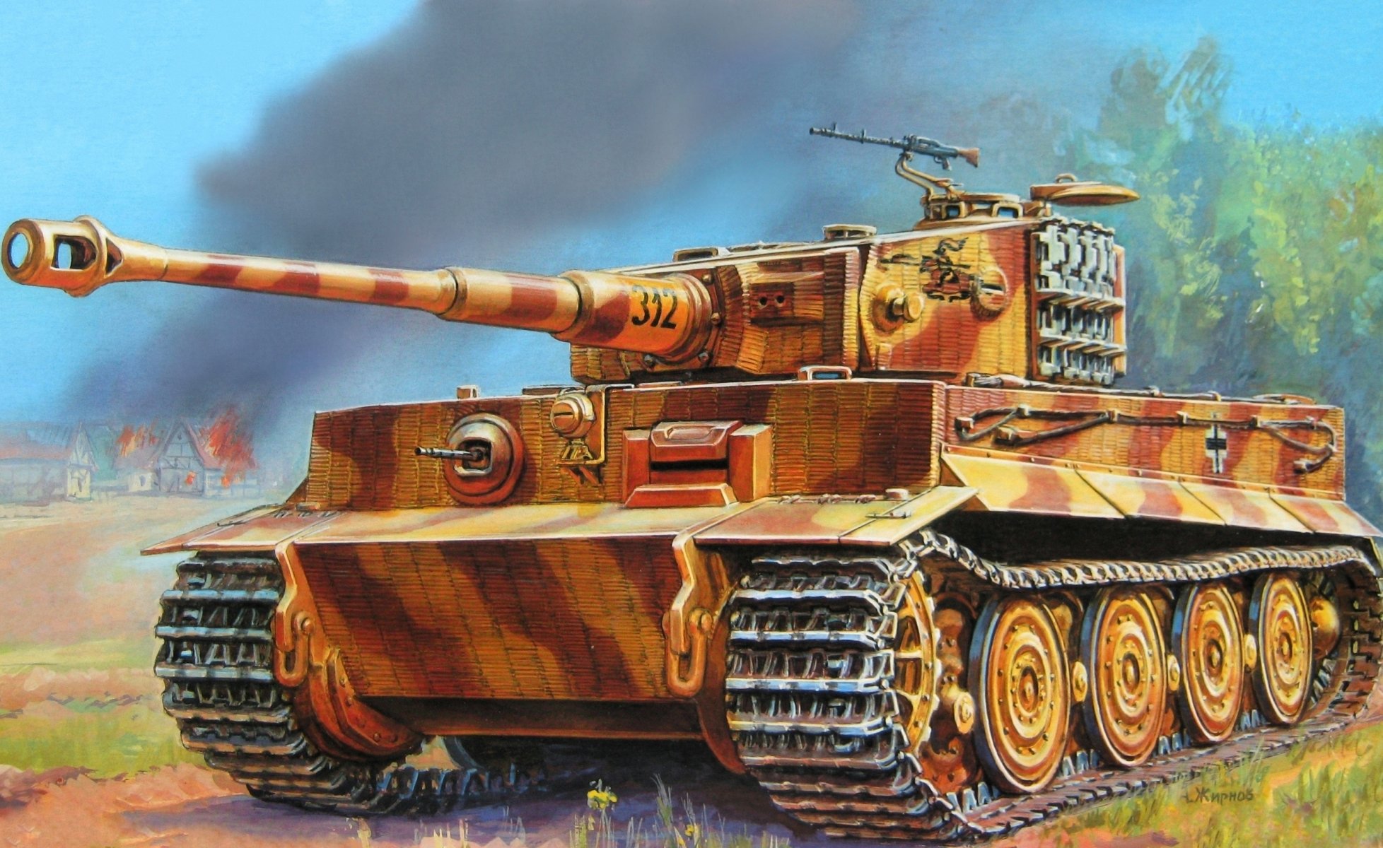 abbildung zhirnov tiger pzkpfw vi 505 schweres panzerbataillon wehrmacht deutsche zweiter weltkrieg