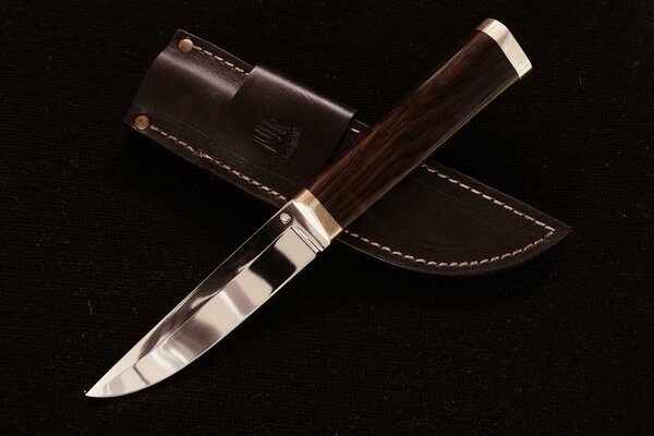 Beautiful knife on the background of the sheath