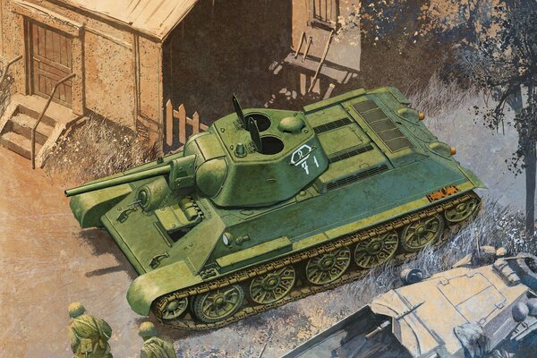 Dibujo soviético del tanque medio