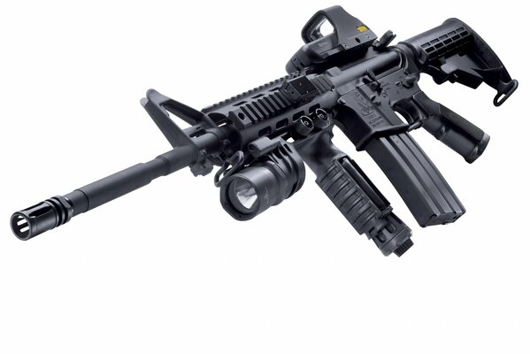 US Assault Rifle with Tactical Flashlight