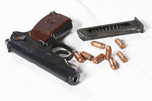 Makarov pistol with bullet magazine