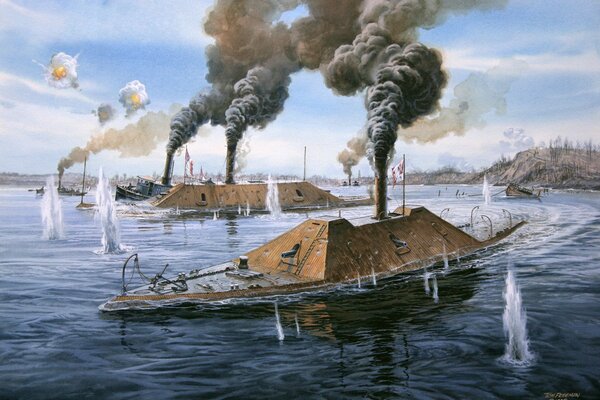 Морской бой во время гражданской войны