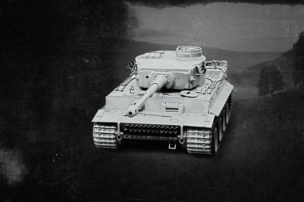 Schwarz-Weiß-Tank aus dem Spiel