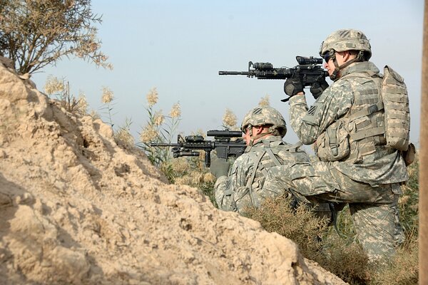 US military, firing machine guns