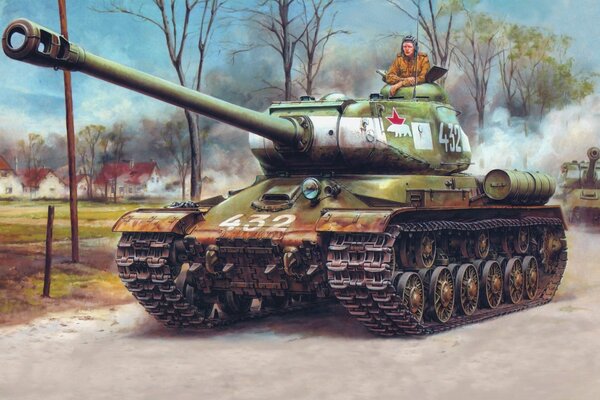 Beautiful drawing of the IS-2 tank