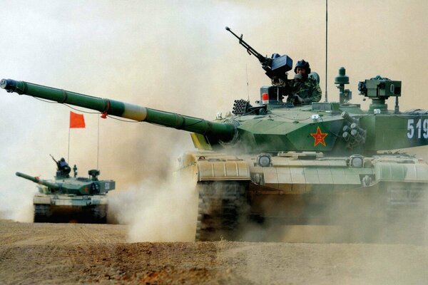 Chinese main battle tank in dust type 99