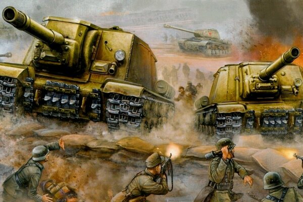 Wallpaper war tank attack