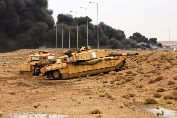 Englischer Panzer, Challenger 2, im Sand