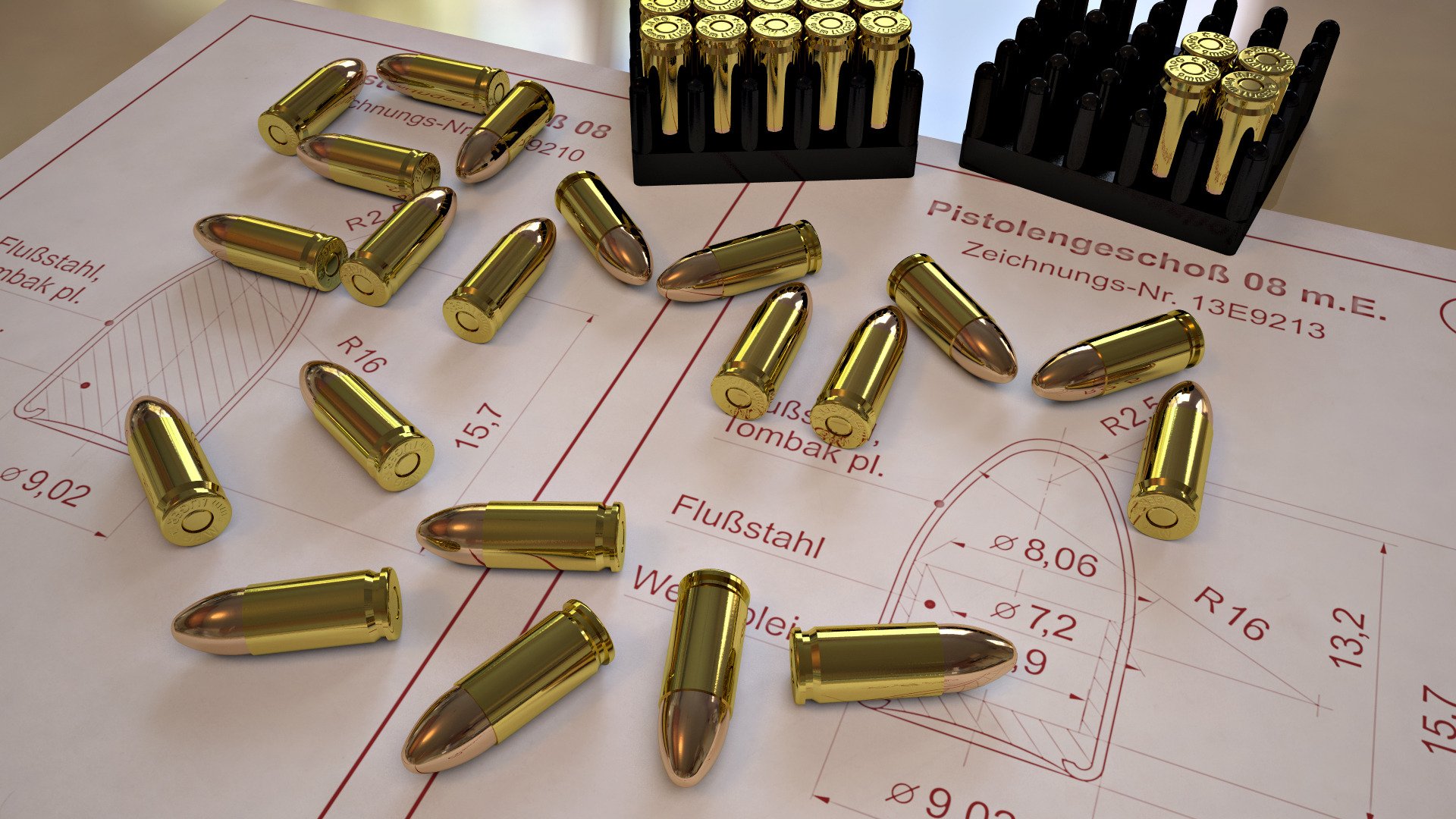 cartridges 9mm packaging size form calculation