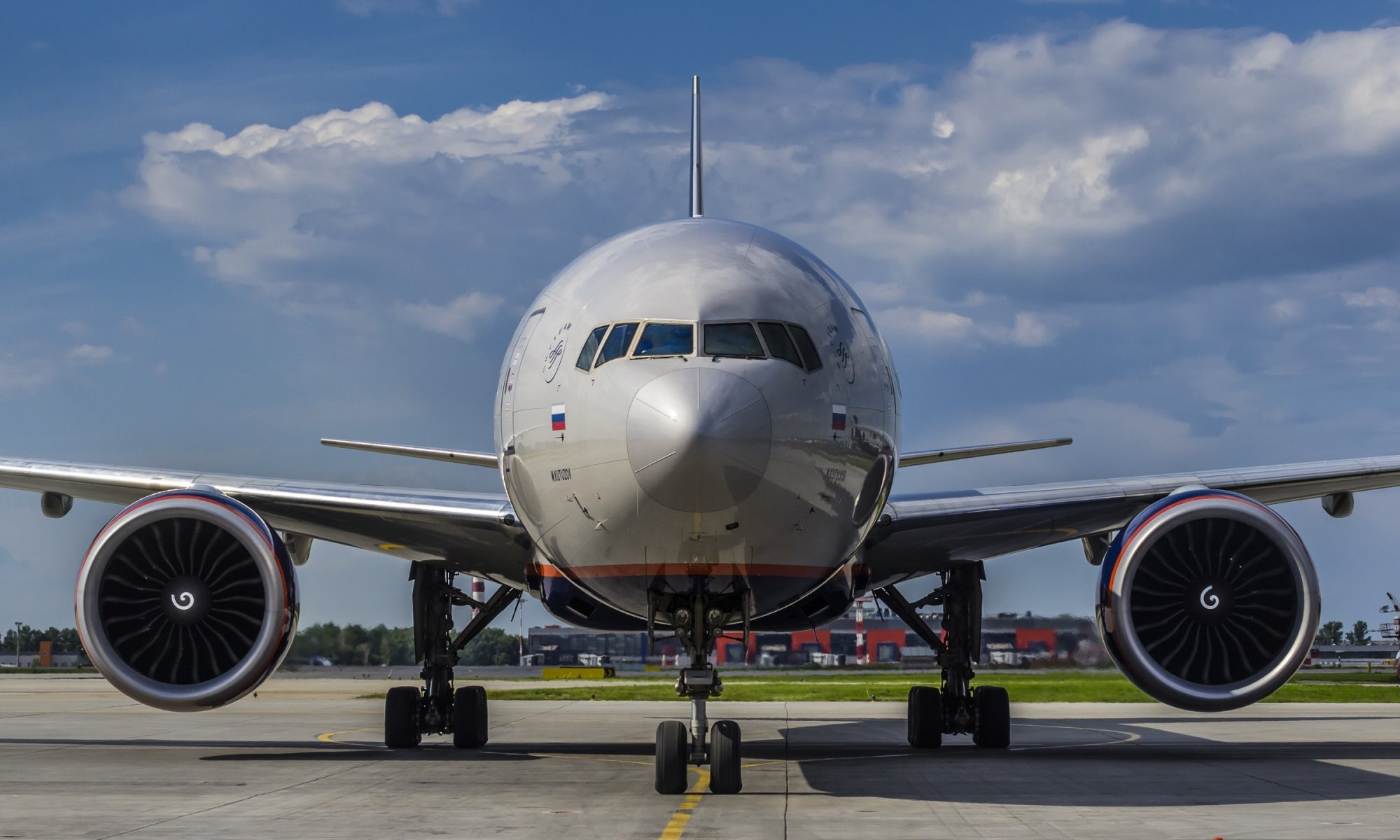 aeroflot boeing b-777 er passager avion aéroport ailes turbine