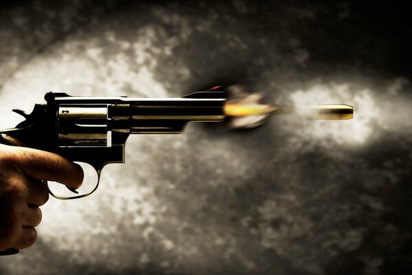 Pistol shot close-up