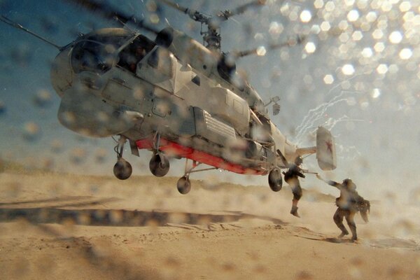 Landing of Russian Marines in the desert