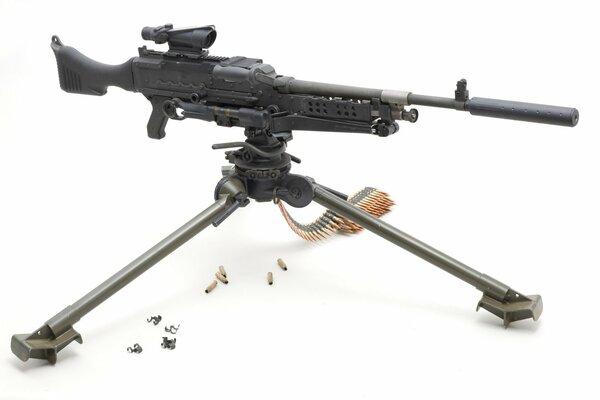 Fusil de sniper avec patronage et trépied, guerrier solitaire